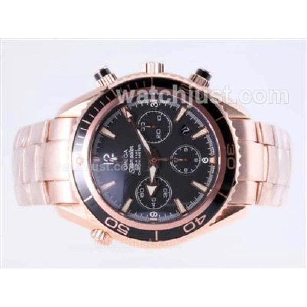 AAA Quality Omega Seamaster Planet Ocean Replica Watches With Black Dials For Men