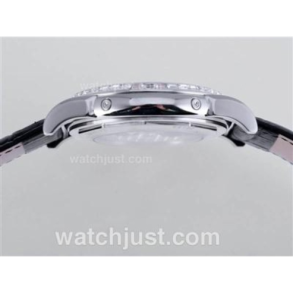 Patek Philippe Perpetual Calendar Automatic CZ Diamond Bezel with Black Dial