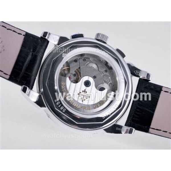 Patek Philippe Perpetual Calendar Automatic CZ Diamond Bezel with Black Dial