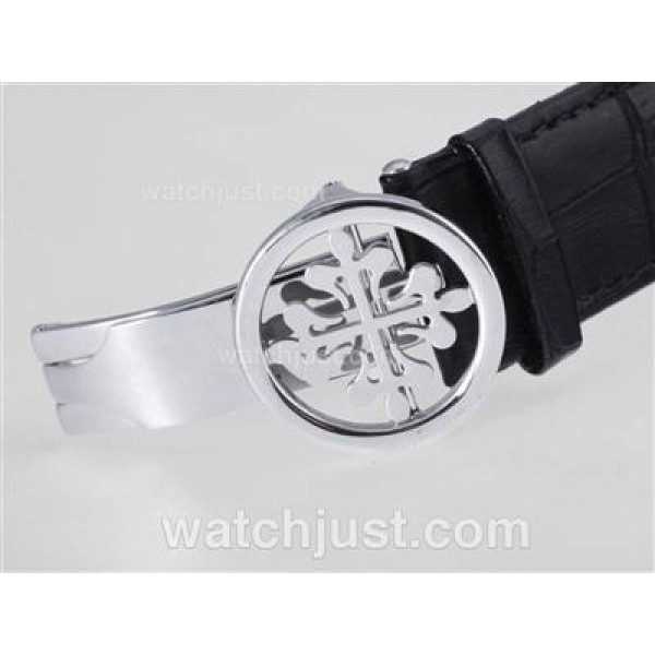 Patek Philippe Perpetual Calendar Automatic CZ Diamond Bezel with Black Dial