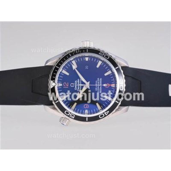 Omega Seamaster Planet Ocean with Orange Marking-Same Chassis As ETA Version-Rubber Strap