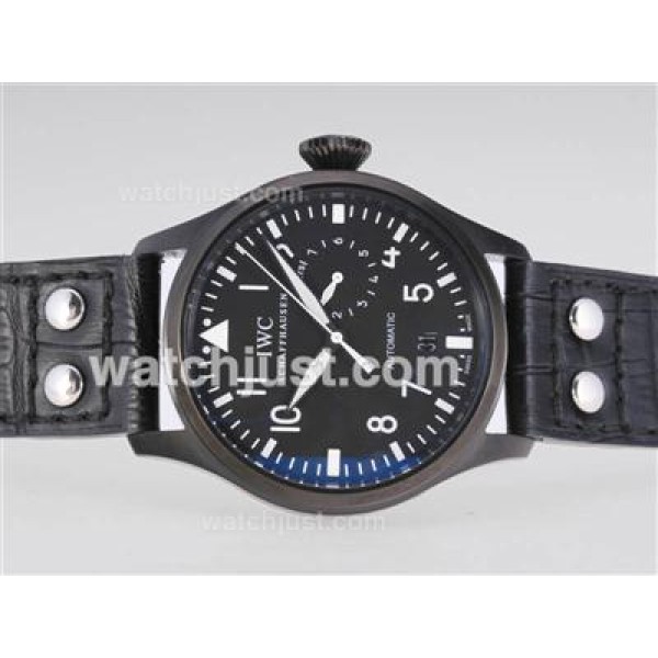 IWC Big Pilot 7 Days Working Power Reserve Automatic PVD Case with Black Dial-21,600bph