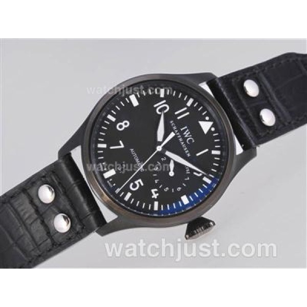 IWC Big Pilot 7 Days Working Power Reserve Automatic PVD Case with Black Dial-21,600bph