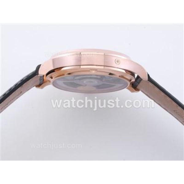 IWC Portugese 7 Days Working Power Reserve Rose Gold Case With Blue Marking-21600bph