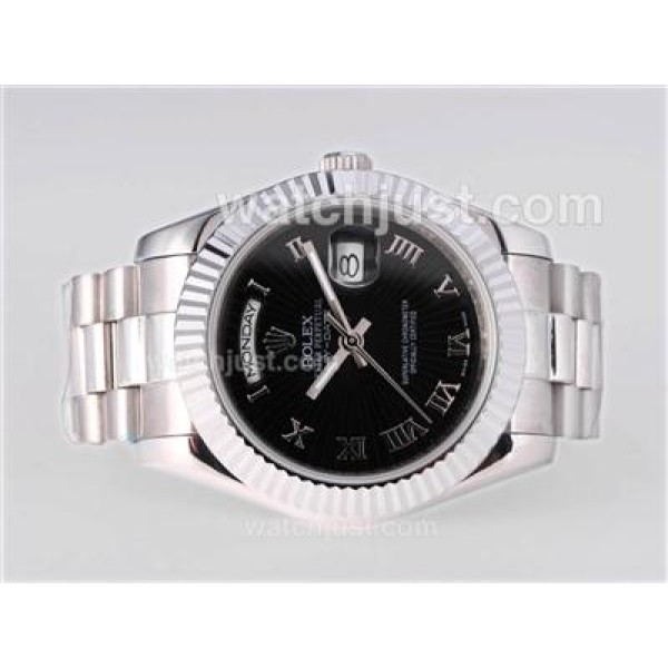 AAA Quality Rolex Day-Date II Replica Watches With Black Dials For Sale