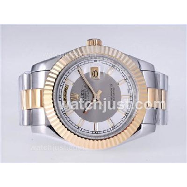 41 MM Best 1:1 Rolex Day-Date II Replica Watches With White & Gray Dials Online