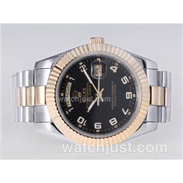 Best Quality 41 MM Rolex Day-Date II Replica Watches With Black Dials For Men