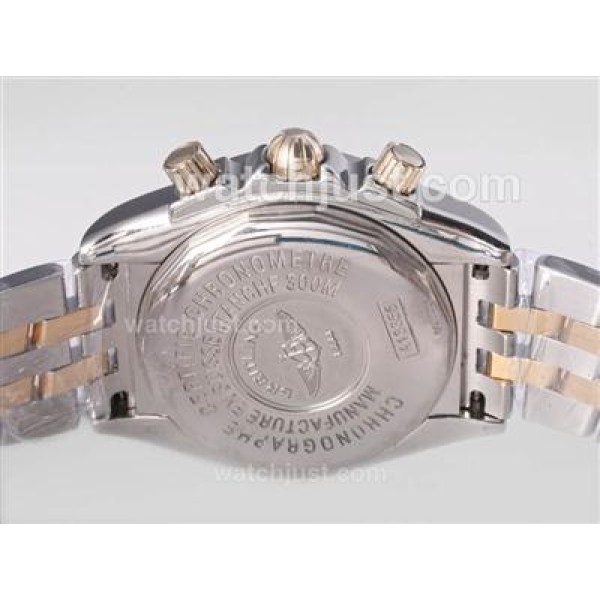 Breitling Chronomat Evolution Chrono Swiss Valjoux 7750 Movement Two Tone with Roman Marking-Blue Dial