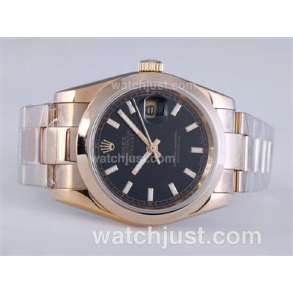 Luxury Rolex Datejust Fake Watches With Black Dials For Sale Online