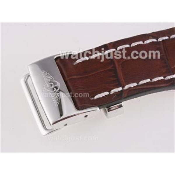 Breitling Brown Leather Strap with Deployment Buckle-For Swiss Version