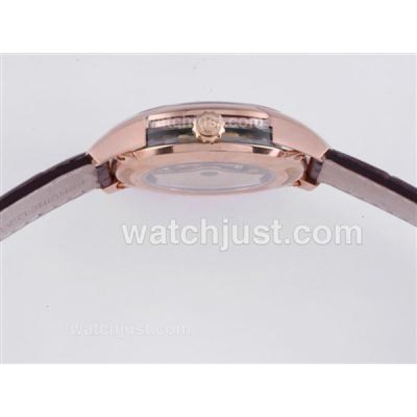 Omega Hour Vision See Thru Case Automatic Rose Gold Case with Black Dial