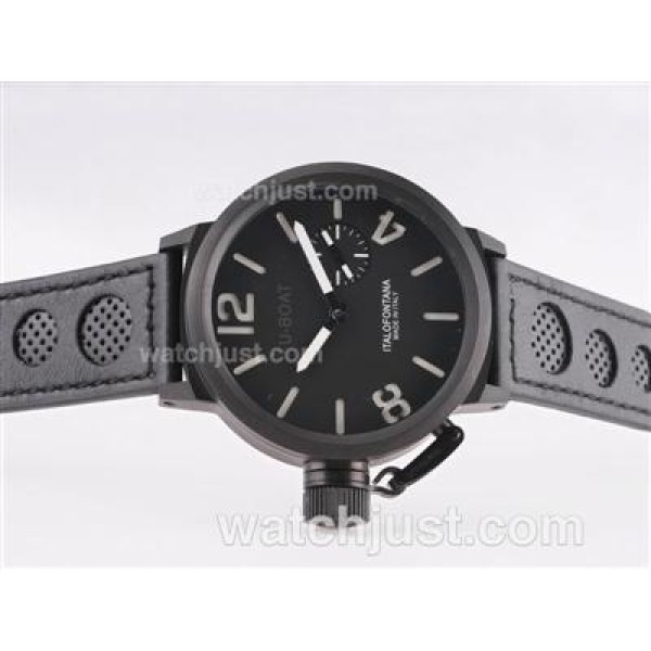 U-Boat Italo Fontana Unitas 6497 Movement PVD Case with Black Dial-White Marking