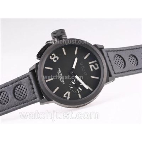 U-Boat Italo Fontana Unitas 6497 Movement PVD Case with Black Dial-White Marking