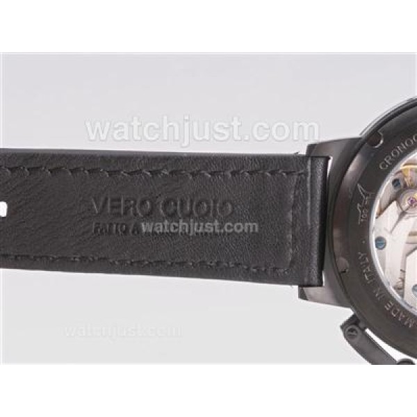 U-Boat Italo Fontana Unitas 6497 Movement PVD Case with Black Dial-Orange Marking