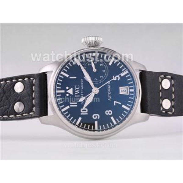 IWC 7 Days Big Pilot 5002 Power Reserve with Black Dial and Strap-21600bph