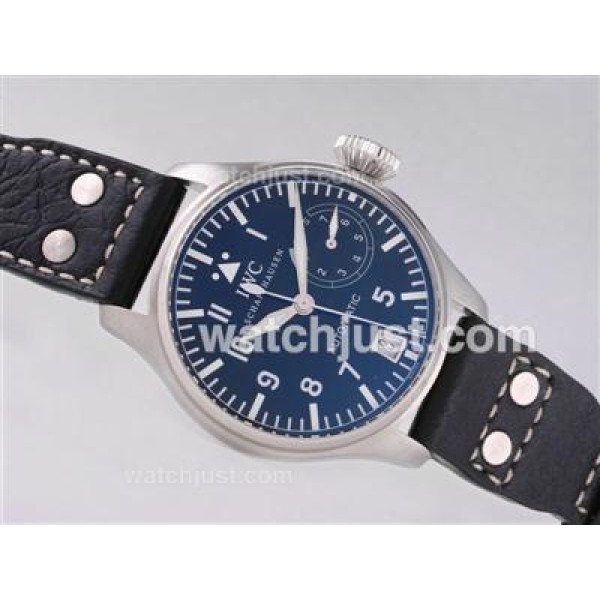 IWC 7 Days Big Pilot 5002 Power Reserve with Black Dial and Strap-21600bph