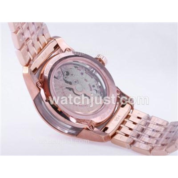 Omega Hour Vision See Thru Case with Full Rose Gold / Black Dial-Decorated Asia 2813 Movement