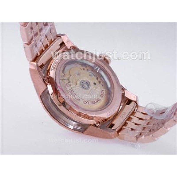 High Quality Omega Hour Vision Fake Watches With Black Dials For Men