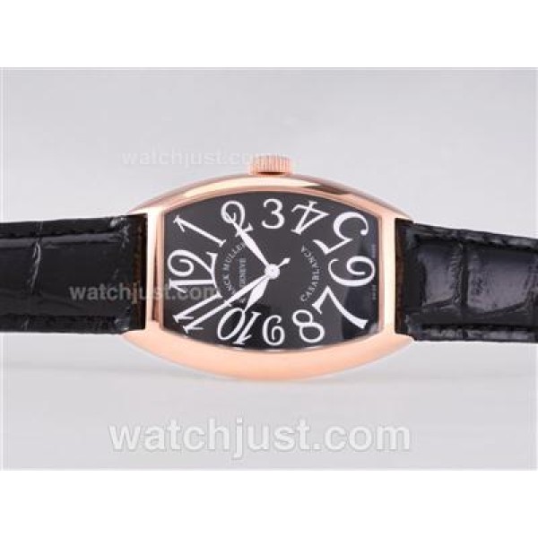 Franck Muller Casablanca Automatic Rose Gold Case with Black Dial-Number Marking