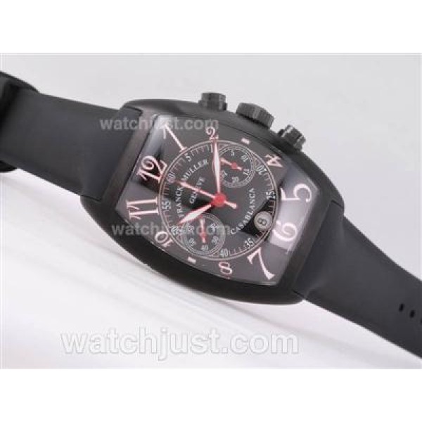 Franck Muller Casablanca Chronograph Swiss Valjoux 7750 Movement PVD With Black Dial-Updated Version