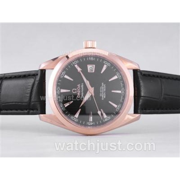 Omega Railmaster Automatic Rose Gold Case with Black Dial-Limited Edition