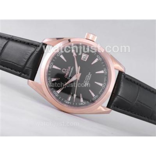 Omega Railmaster Automatic Rose Gold Case with Black Dial-Limited Edition