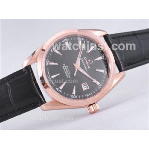 Omega Railmaster Automatic Rose Gold Case with Black Dial-Limited Edition