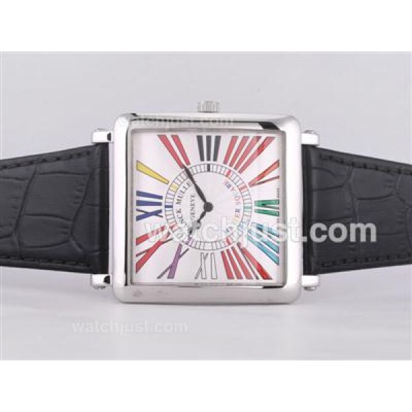 Franck Muller Master Square with White Dial-Colorful Roman Marking-42MM