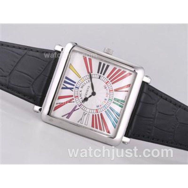 Franck Muller Master Square with White Dial-Colorful Roman Marking-42MM