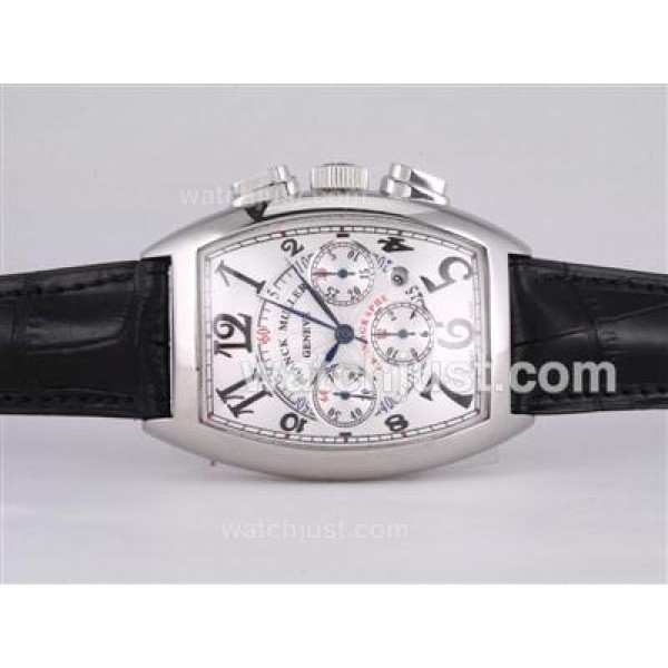Franck Muller Casablanca Chronograph Swiss Valjoux 7750 Movement with White Dial