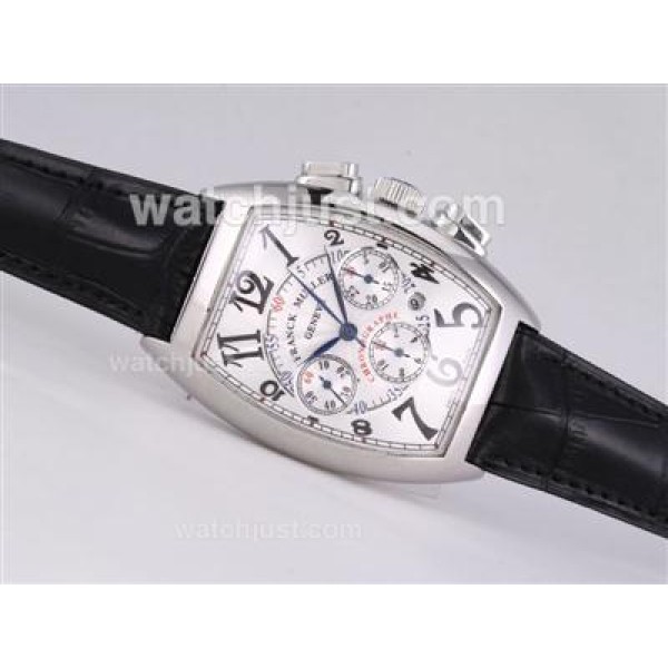 Franck Muller Casablanca Chronograph Swiss Valjoux 7750 Movement with White Dial