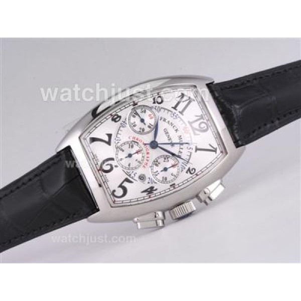 Franck Muller Casablanca Chronograph Swiss Valjoux 7750 Movement with White Dial
