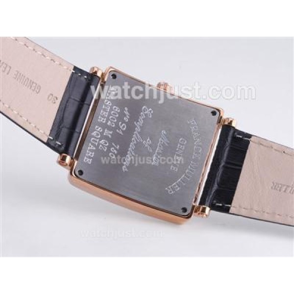 Franck Muller Master Square Rose Gold Case with Black Dial-Roman Marking-42MM