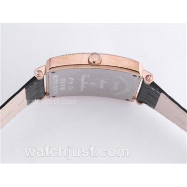 Franck Muller Master Square Rose Gold Case with White Dial-Colorful Number Marking-42MM