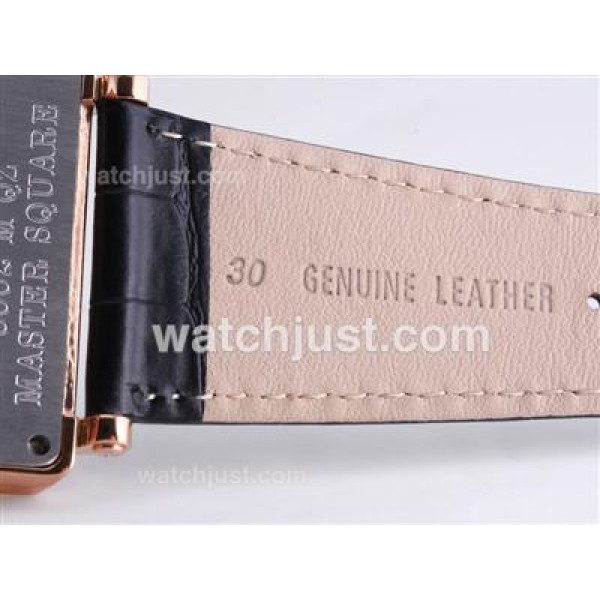 Franck Muller Master Square Rose Gold Case with Black Dial-Colorful Roman Marking-42MM