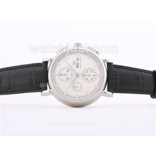 IWC Portofino Chronograph Swiss Valjoux 7750 Movement with White Dial