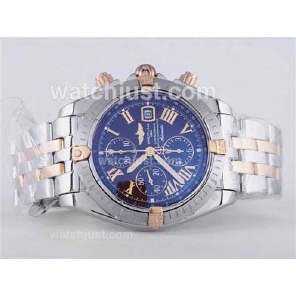 Breitling Chronomat Evolution Chrono Swiss Valjoux 7750 Movement Two Tone with Brown Dial