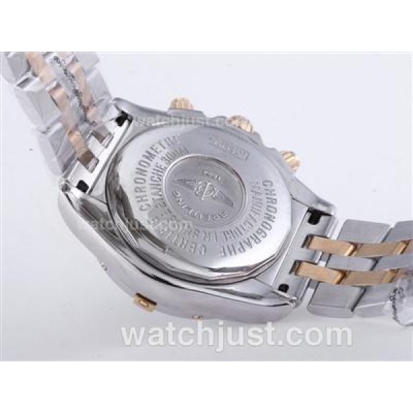 Breitling Chronomat Evolution Chrono Swiss Valjoux 7750 Movement Two Tone with Brown Dial