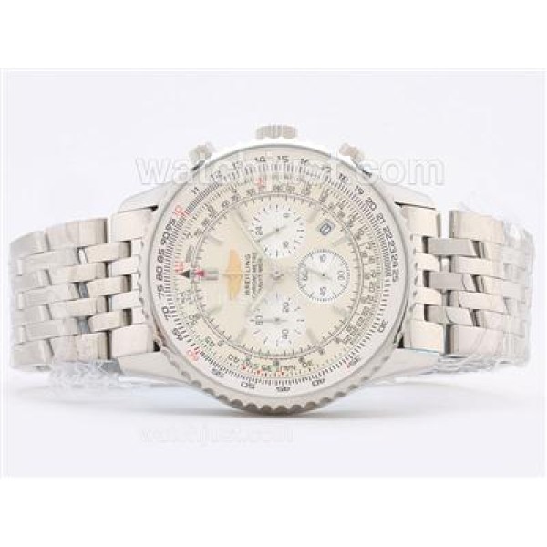 Breitling Navitimer Working Chronograph with White Dial-Stick Marking