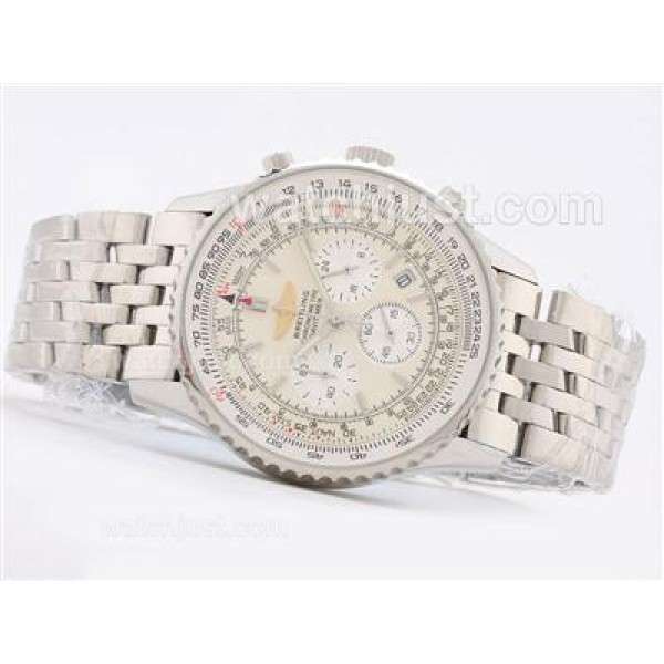 Breitling Navitimer Working Chronograph with White Dial-Stick Marking