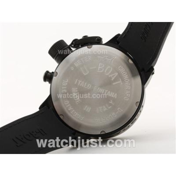 U-boat Italo Fontana Working Chronograph PVD Case with White Dial-Rubber Strap