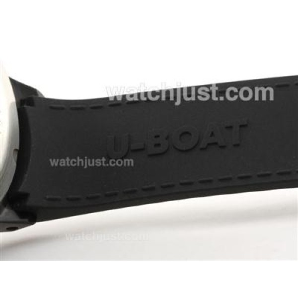 U-Boat Italo Fontana Working Chronograph PVD Case Black Dial with White Marking-Rubber Strap