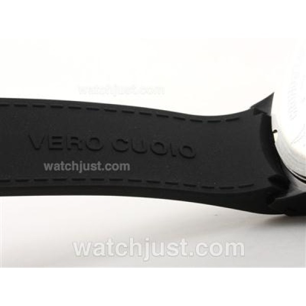 U-Boat Italo Fontana Working Chronograph PVD Case Black Dial with White Marking-Rubber Strap
