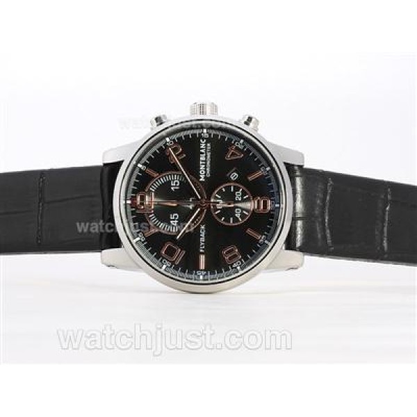 Montblanc Flyback Working Chronograph Black Dial -Rose Gold Marking