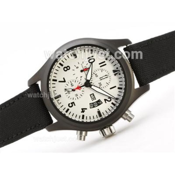IWC 3789 Top Gun Pilot Working Chrono PVD Case White Dial-Same Chassis As 7750 Version-High Quality