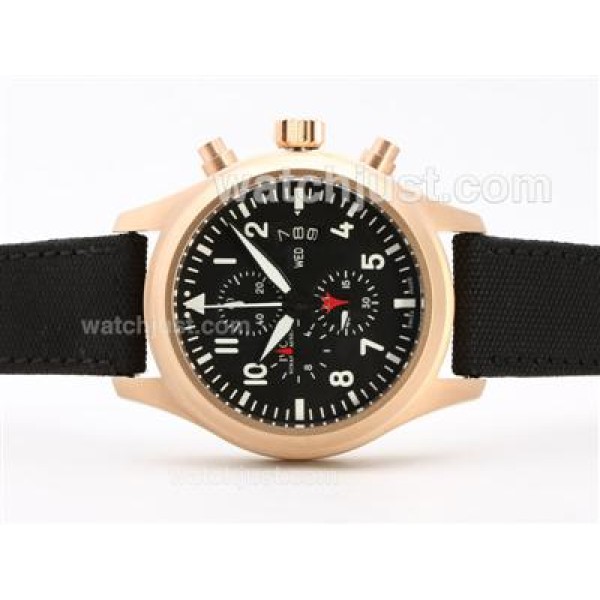 IWC 3789 Top Gun Pilot Working Chrono 18K Gold Case-Same Chassis As 7750 Version-High Quality
