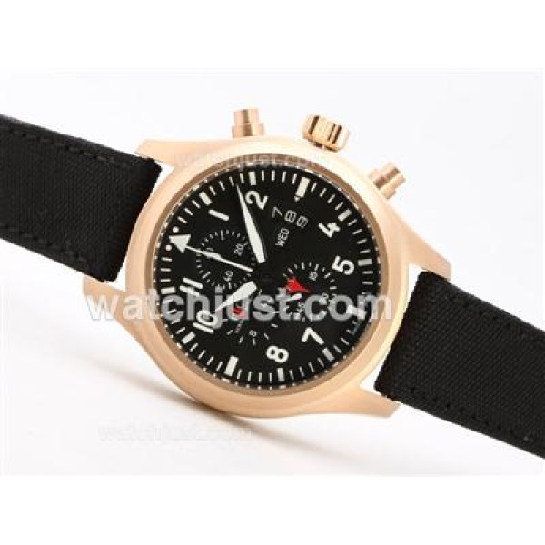 IWC 3789 Top Gun Pilot Working Chrono 18K Gold Case-Same Chassis As 7750 Version-High Quality