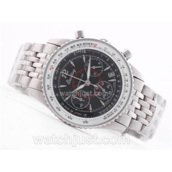 Breitling Montbrillant Working Chronograph Black Dial-Lady Size