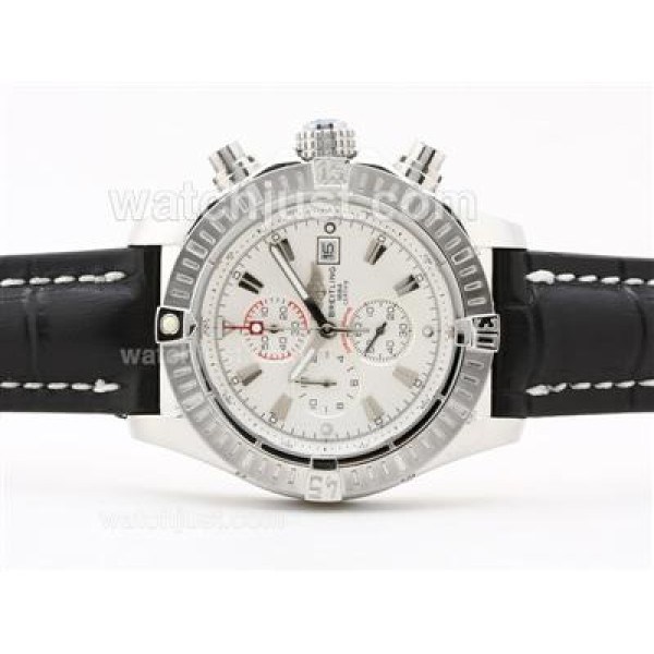 Breitling Super Avenger Working Chronograph with White Dial-Stick Marking