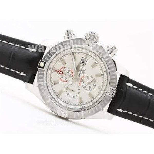 Breitling Super Avenger Working Chronograph with White Dial-Stick Marking